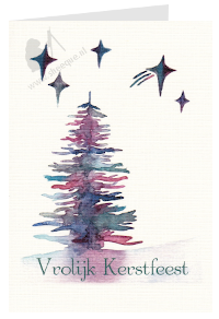 Kerstkaart kerstnacht spar